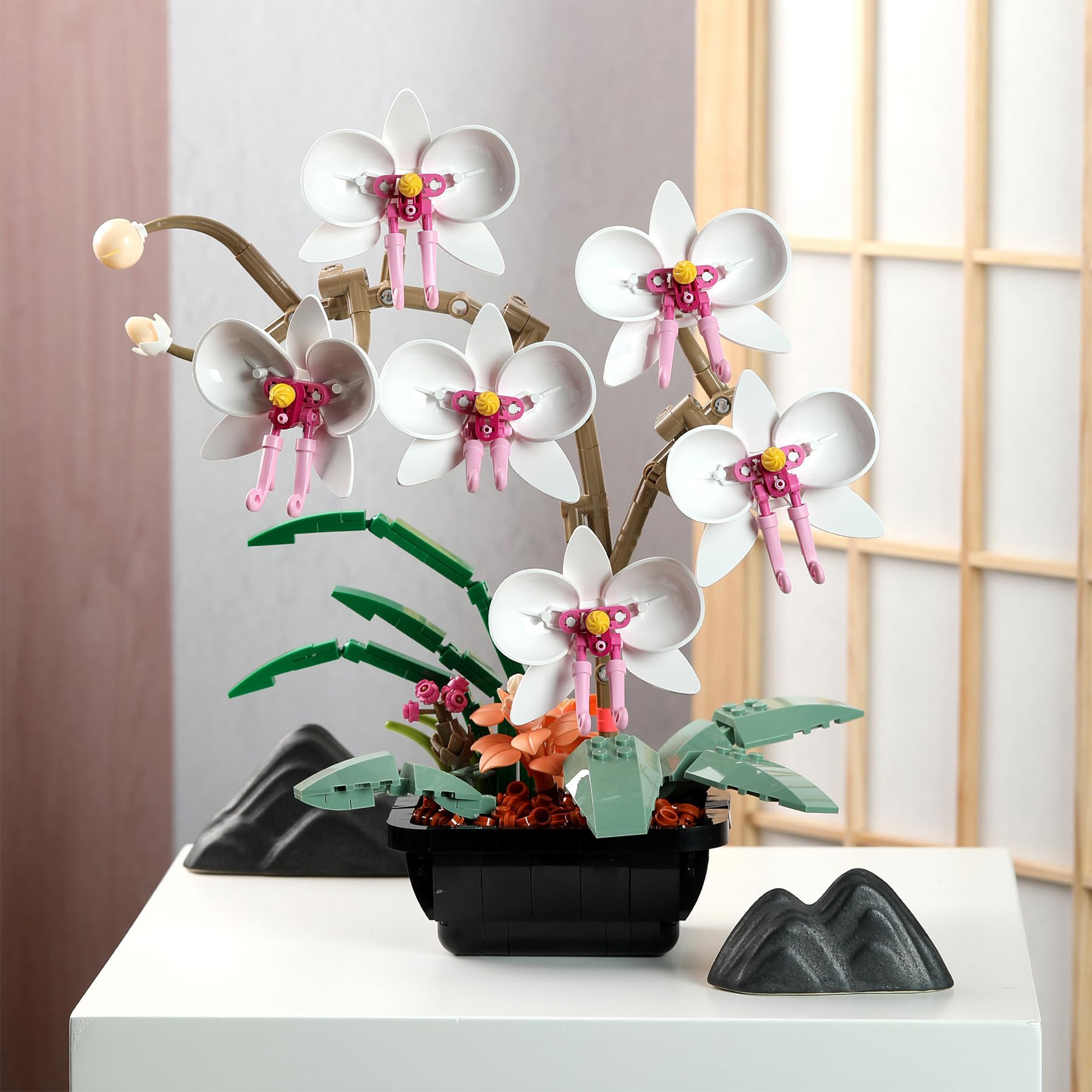HI-Reeke Flower Building Block Set Orchid Botanical Bonsai Building Kit Toy Gift for Kid Adult White - image 2 of 6