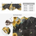 thumbnail image 6 of Gnomes Black Tie Up Valance Curtains for Windows, Kitchen Curtains Window Treatments, Yellow Sunflower Floral Bee Summer Spring Short Window Shades Valances for Bedroom Bathroom Cafe 42"x12", 6 of 8