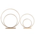 thumbnail image 1 of Collection Tendances Urbaines 31078 Métal Ronde Spirale Anneau Sculpture Abstraite en Base Rectangulaire - Or&44; Lot de 2, 1 of 1