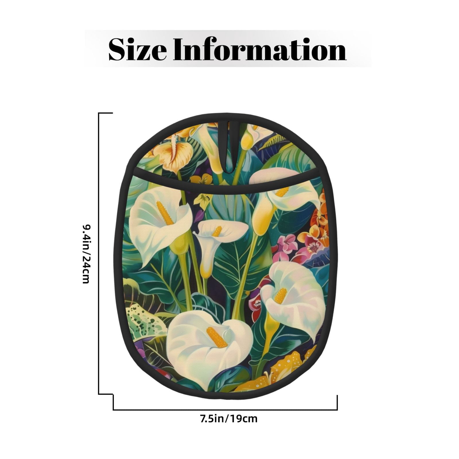 Naloa Tropical Floral Jungle Silicone Pot Holders, Oven Mitts Heat Resistant Hot Pads, Non Slip Pot Holder for Kitchen Baking and Cooking 9.4 x 7.5 Inches