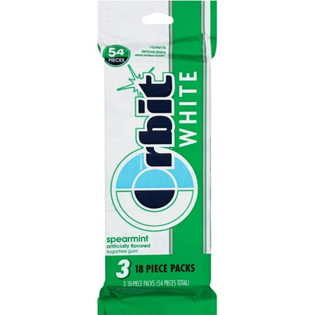 UPC 022000120045 product image for Orbit White Sugar-Free Spearmint Flavor Gum, 18 Pieces, 3 Count | upcitemdb.com