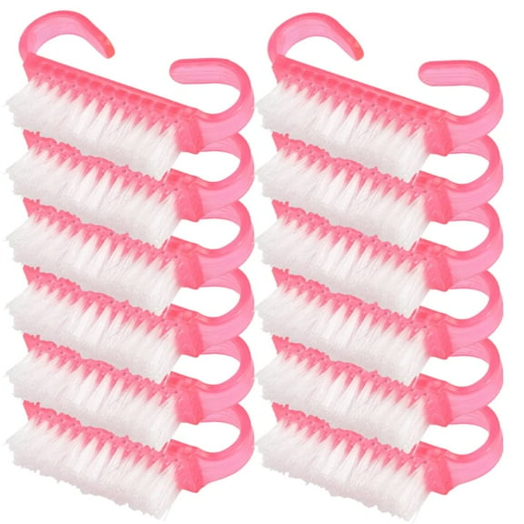 12 Pieces Nail Brushes Handle Grip Nail Brushes Nail Cleaning Brushes Manicure Cleaning Brushes for Women