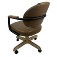 thumbnail image 3 of Swivel Metal Dining Caster Chair with Upholstered Back Brown on Black, 3 of 3