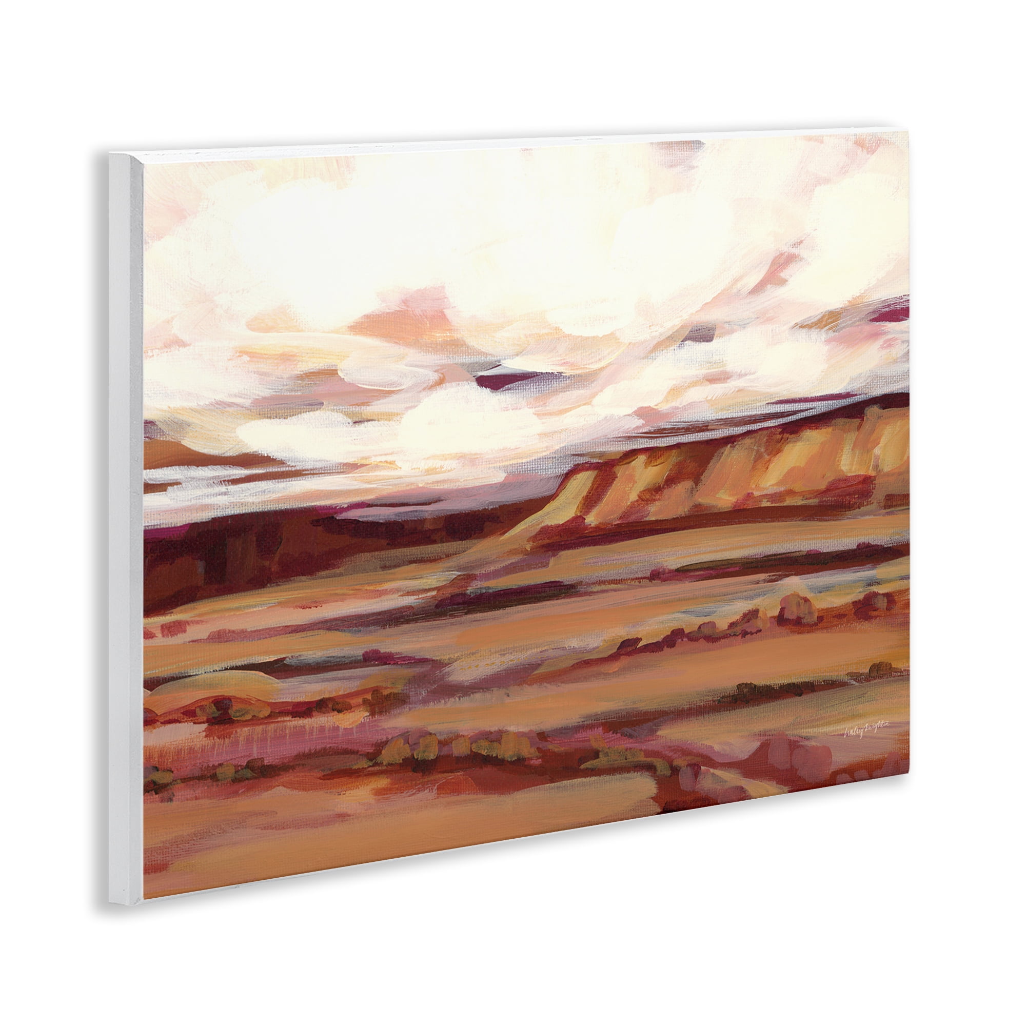 Stupell Industries Mauve Mesa Landscape Landscape Painting Unframed Art Print Wall Art, 14 x 11