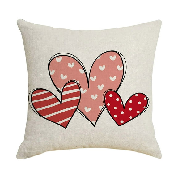 GERsome Valentines Day Pillow Covers 18"x18" Red Gnome Love Heart Truck Black Stripe for Valentines Day Decor Outdoor Valentine Decorative Throw Pillows Cushion Case Decorations for Couch