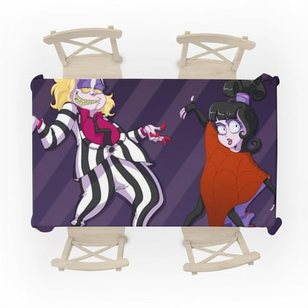 

JWZPujrd Beetlejuice Beetlejuice 2024 Table Cloth Rectangle Tablecloth 60 x 83 inches Stain and Wrinkle Resistant Washable Polyester Table Cover for Dining Room Party