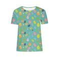 thumbnail image 5 of Warop Chemise Décontractée pour Femme, Chandail à Enfiler avec Imprimé de Pâques, Col Rond et Manches Courtes, pour le Quotidien, 5 of 5