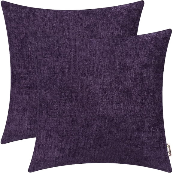 Throw Pillow Covers 18x18 Inches - Purple Pillow Covers Pack of 2, Dyed Soft Pillow Cases for Couch Sofa Bed Home Decoration