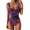 Purple print, variant on Women's One Piece Swimsuit Push Up Wrap Front Tummy Control Bathing Suits Bandeau Support Slimming Swimwear, Size Down Recommended