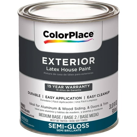 ColorPlace Exterior Semi-Gloss Medium Base Paint, 1 qt