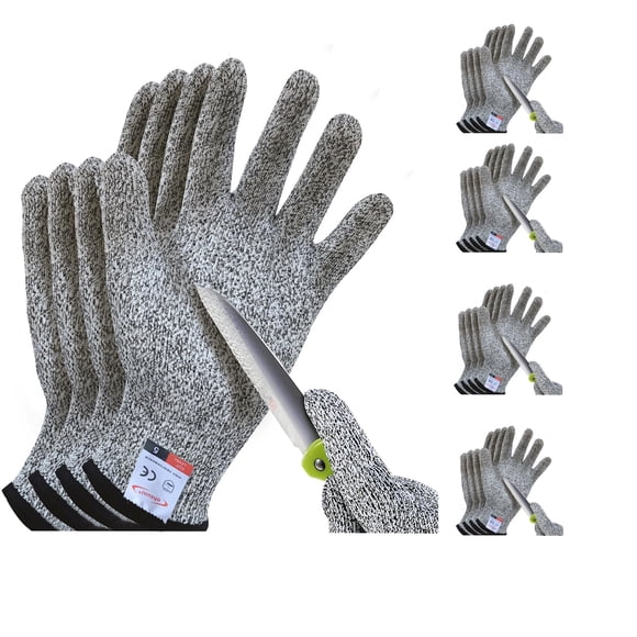 Guantes de corte ohsuni resistentes a cortes aptos para uso alimentario, 8 pares, grises