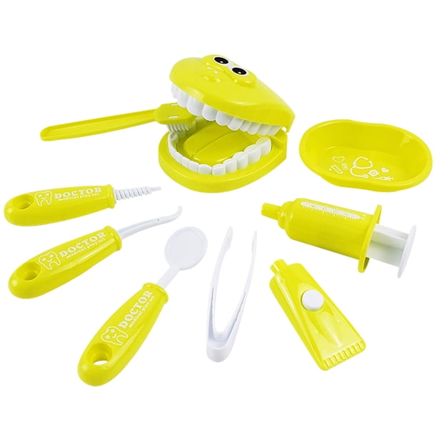 Kit de dentista Pretend Play Doctor Playset para niños pequeños 9 piezas a partir de 3 años (amarillo) Tmvgtek Nuevos Originales