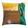 thumbnail image 1 of Colorful Throw Pillow Cushion Cover, Desert Landscape Illustration with a Big Saguaro Cactus and a Bird Barren Nature, Decorative Square Accent Pillow Case, 20 X 20 Inches, Multicolor, by Ambesonne, 1 of 2