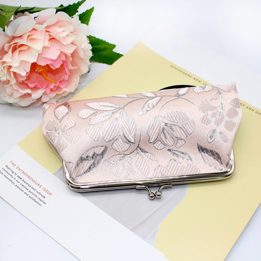 Amazon.com: ROUROU Genuine Leather Clutch Bag for Women Kiss Lock Wallet  Retro Coin Purse Coin Organizer Cute Purse : Clothing, Shoes & Jewelry