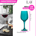 thumbnail image 2 of Set 6 Copas vidrio Cristal para Vino Tinto Lav Fame 480ML Color Esmeralda, 2 of 3