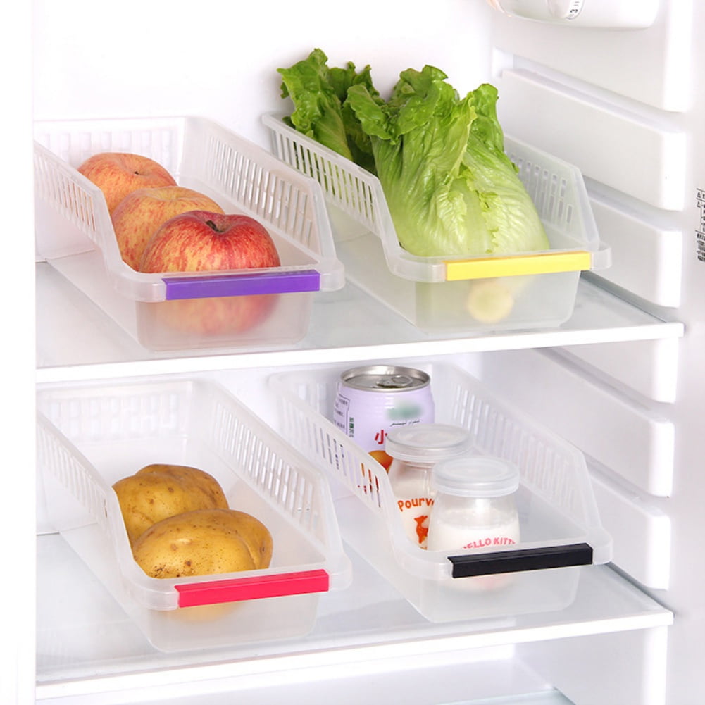 Fridge Storage Plastic Fridge Storage Drawer Basket Freezer Container Organizer Collecting Box