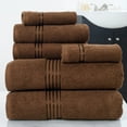 thumbnail image 2 of Lavish Home 6-Piece 100% Cotton Complete Bath Towel Set, Chocolate, 2 of 4