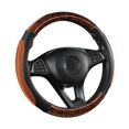 thumbnail image 4 of Funda para volante de coche, con veta de madera de durazno, para las cuatro estaciones, universal, antideslizante, de alta gama, con red de sentido, decoración roja, funda para manija, 4 of 5