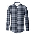 thumbnail image 3 of Conairie Flannel Shirt For Men Long Sleeve Fashion Casual Regular Fit Collar Plaid Shirt Lightweight Comfor Summer Button Classic Basic Tee With Pocket Navy XL, 3 of 3