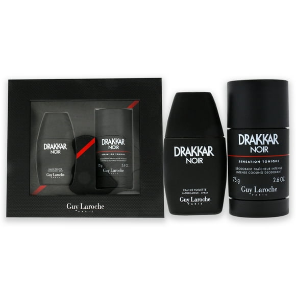 Drakkar Noir by Guy Laroche for Men - 2 Pc Gift Set 1oz EDT Spray, 2.6oz Deodorant Stick