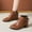 Brown, variant on Bnwani Boots Women Fashion Pointed Toe Zipper Mid-Heel Thick Chunky Casual Solid Boot Black Size 5.5