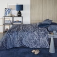 thumbnail image 1 of Bedding House Pantalla Blue Bamboo Cotton Quilt Cover Set Queen, 1 of 5
