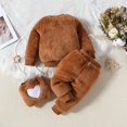 thumbnail image 5 of Sngxgn Girls' Clothing Sets 2 Piece Hoodie Long Sleeve Shirts Bell Bottom Cute Fall Outfits Sweatsuits(Brown,110), 5 of 5
