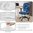 thumbnail image 3 of SCRAWLGOD Blue Flame Washable Office Chair Slipcover with Armrest Protector 4 PCS Comfortable Swivel Chair Covers Anti-Slip Universal Desk Chair Cover, 3 of 7