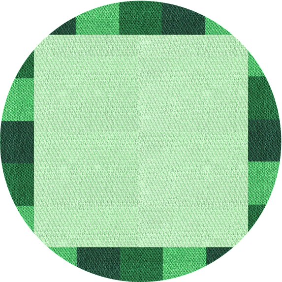 Ahgly Company Machine Washable Indoor Round Transitional Light Green Area Rugs, 6' Round