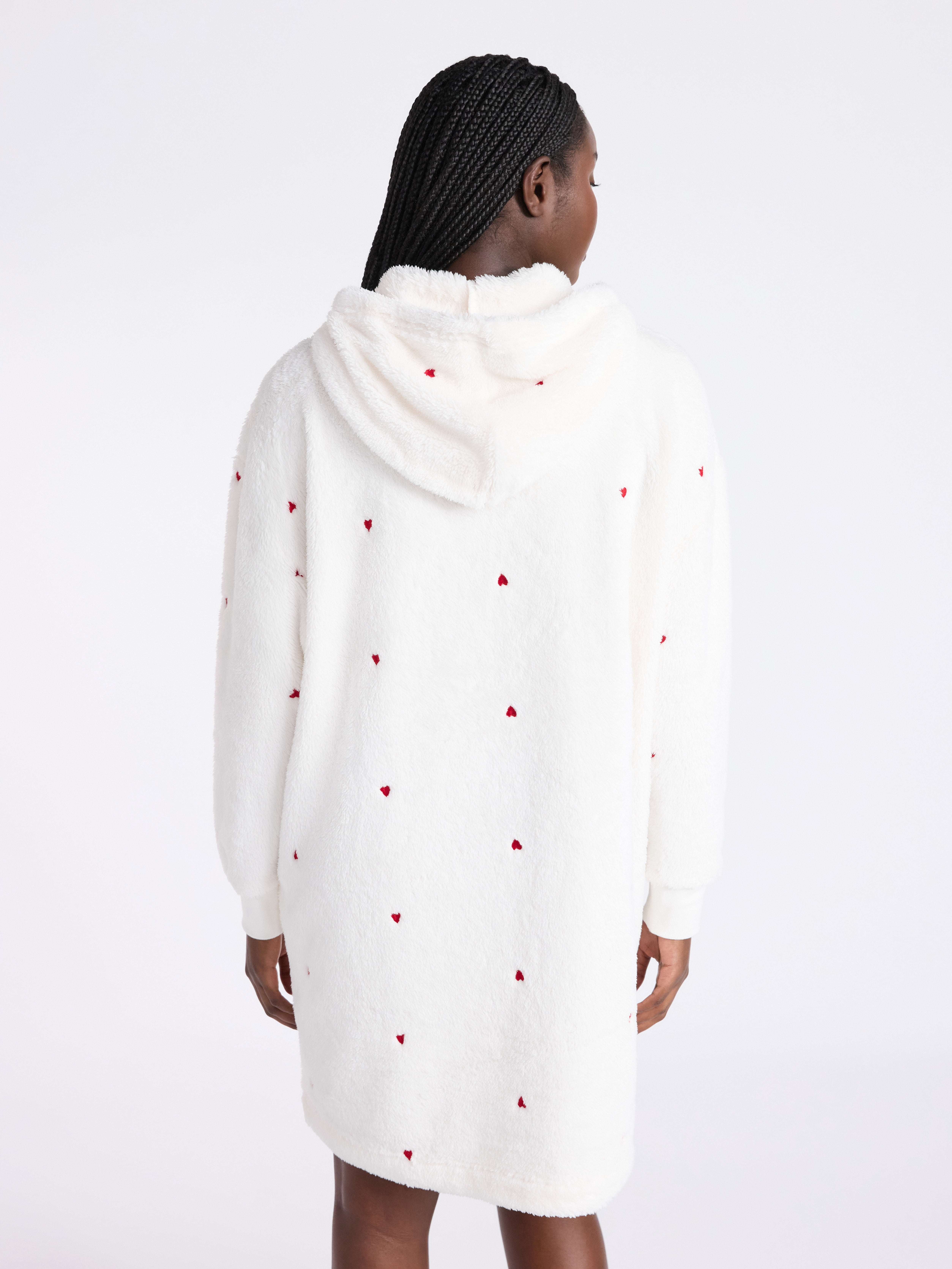 Joyspun Women's Oversized Hooded Plush Lounger, Size XS-3X