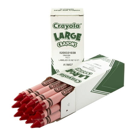 Crayola Large Non-Toxic Single Colors Crayon Refill, 7/16 X 4 In, Red, 2