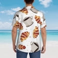 thumbnail image 6 of Coffee Croissant Pattern Hawaiian Shirts For Men, Summer Short-Sleeve Relaxed-Fit Button-Down Shirts Medium, 6 of 9