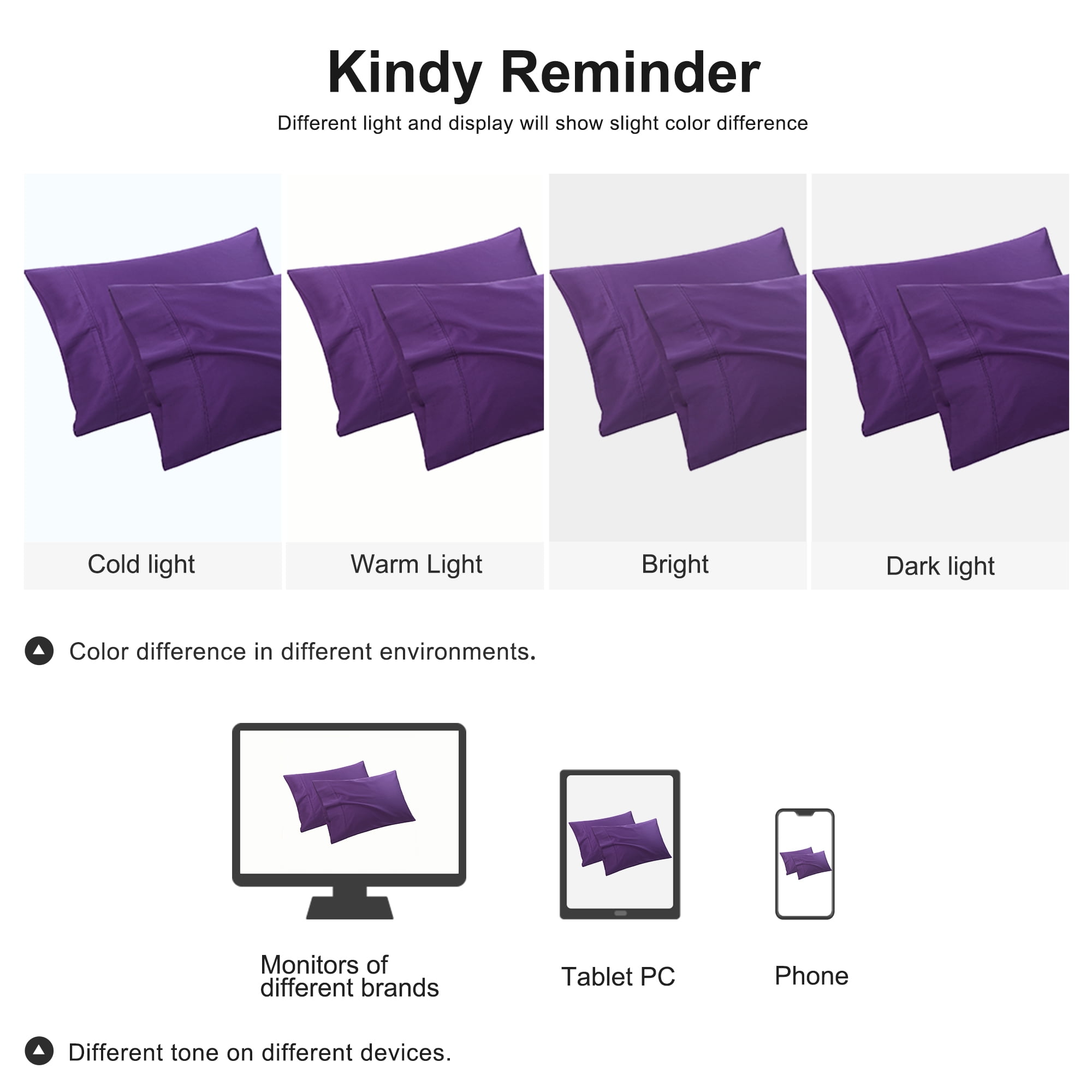 Unique Bargains Pillowcase Set of 2, Cotton with Envelope Grape Standard