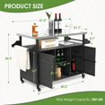 thumbnail image 5 of HOMEFUN Outdoor Bar Cart with Storage Cabinet - Waterproof Serving BBQ Grill Cart on Wheels for Patio and Backyard, 5 of 13
