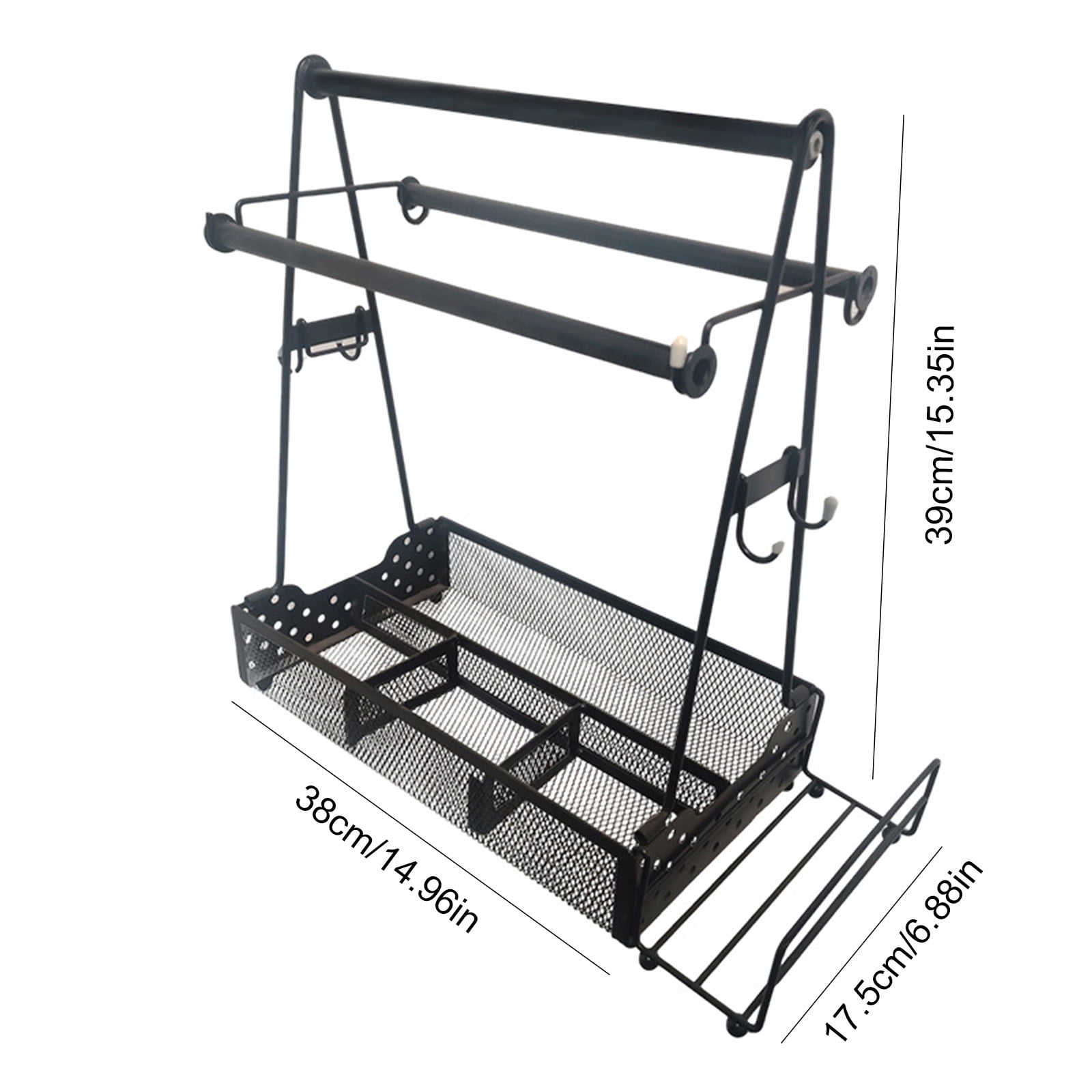 Steel Caddy Organizer For Paper Towels Condiments BBQ Tools Household Cleaning Car Supplies Large Portable Storage Basket Multi-Purpose Kitchen Countertop Picnic Use