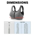 thumbnail image 4 of Graflsoa High-Impact Front-Zip Sports Bra with Adjustable Back Closure, Moisture-Wicking, Removable Padding, Full Cup Support for Yoga, Running, and Fitness - Grey XL, 4 of 6