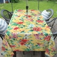 thumbnail image 3 of Outdoor Umbrella Tablecloth with Umbrella Hole for Oval Table Floral Patio Table Cloth with Zipper-60x84 inch, 3 of 6
