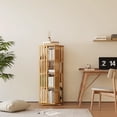 thumbnail image 4 of Yowos Bookcase, 4 Tier Rotating Bamboo Bookshelf 360° Spinning, Natural Color, 4 of 7