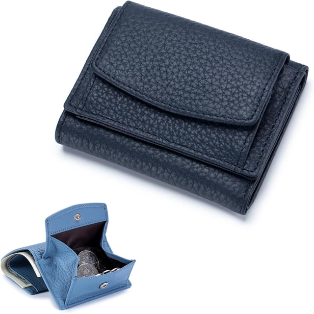 2025 New Genuine Leather RFID Blocking Card Holder Organizer Pocket Mini Wallet, Unisex Anti-Credit Card Fraud Folding Mini Wallet
