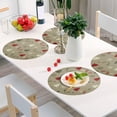thumbnail image 6 of GZHJMY Christmas Tree Round Placemats Set of 4, Non-Slip PVC Table Mats Washable Heat Resistant Place Mats for Kitchen Dining Table Christmas Home Decor, 15.4 Inch Table Mat, 6 of 7