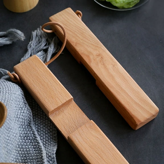 RENACLIPY Anti-Slip Kitchen Pot Holders Wood Light Brown 1 Set