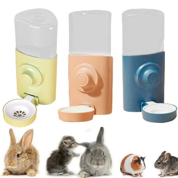 AURORA TRADE 21oz Rabbit Water Feeder, Pet Cage Suspended Water Dispenser, Hanging Automatic Small Animal Water Bottle Bowl for Bunny Chinchilla Hedgehog Ferret Hamster
