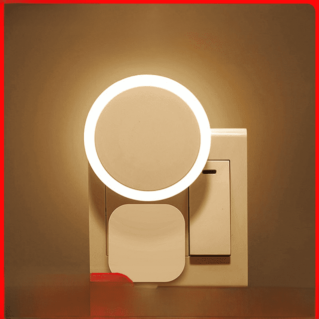 Lámpara de inducción con control automático de luz inteligente y carga con enchufe redondo de calibre europeo y americano con luz nocturna LED