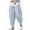 A-Blue669, variant on XIAOCHA Men's Linen Harem Pant Baggy Cropped Drawstring Waist Trouser Breathable Casual Summer Pants