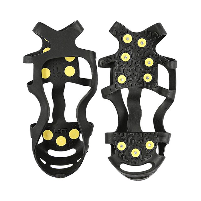 Crampones con Clavos, Agarres, Tacos para Hielo, Tracción, Antideslizantes, Pinzas de Tracción para Calzado, 9 Clavos, Crampones para Escalar Caminos 21cmx11cm