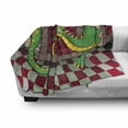 thumbnail image 3 of Cartoon Soft Flannel Fleece Blanket, Video Game Design Inside the Castle with Dragon Fantasy World Medieval Illustration, Cozy Plush for Indoor and Outdoor Use, 60" x 80", Ruby Green, by Ambesonne, 3 of 6