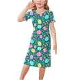 thumbnail image 1 of RXIRUCGD 2025 Vêtements d'Été pour Enfants 3-12 Ans Mode Couleur Unie Pyjamas Rêveurs Robe à Manches Courtes Col Rond, 1 of 5