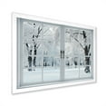 thumbnail image 2 of Designart "Winter Forest View from Window I" Landscapes Framed Wall Art Decor - Traditional White Winter Landscape Hallway Framed Wall Art Decor, 2 of 6