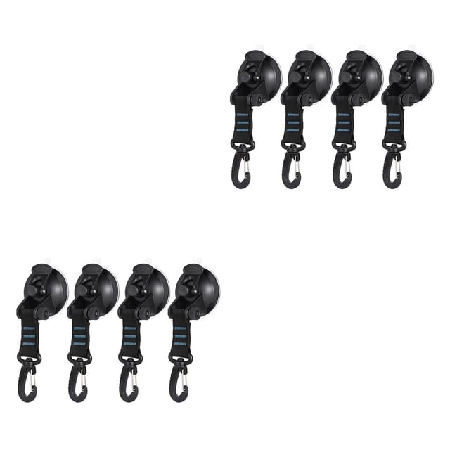 Greeniant Gancho de seguridad con ventosa para tienda de 4 piezas, montaje portátil para exteriores, trampas para atar equipaje, accesorios para Azul 2piezas
