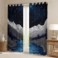 thumbnail image 2 of Homewish Rustic Mountain Lake Black Out Curtains, Nature Scenery Curtains Pack of 2 (42x63 Each), Psychedelic Stars Galaxy Bedroom Curtains, Living Room Curtains Decor, 2 of 6